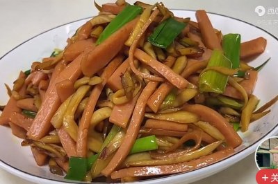 午餐肉杏鲍菇炒青椒