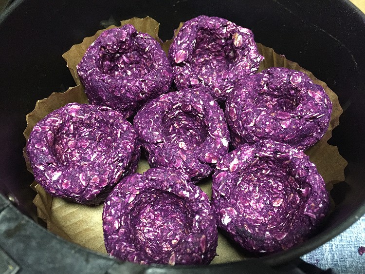 奇亚籽花生酱紫薯燕麦窝窝头的做法