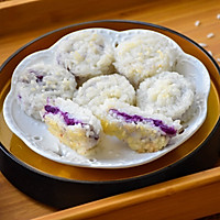 #美食视频挑战赛# 紫薯夹心米饼的做法图解13