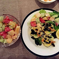 鲜虾蔬菜土豆泥+水果沙拉的做法图解4