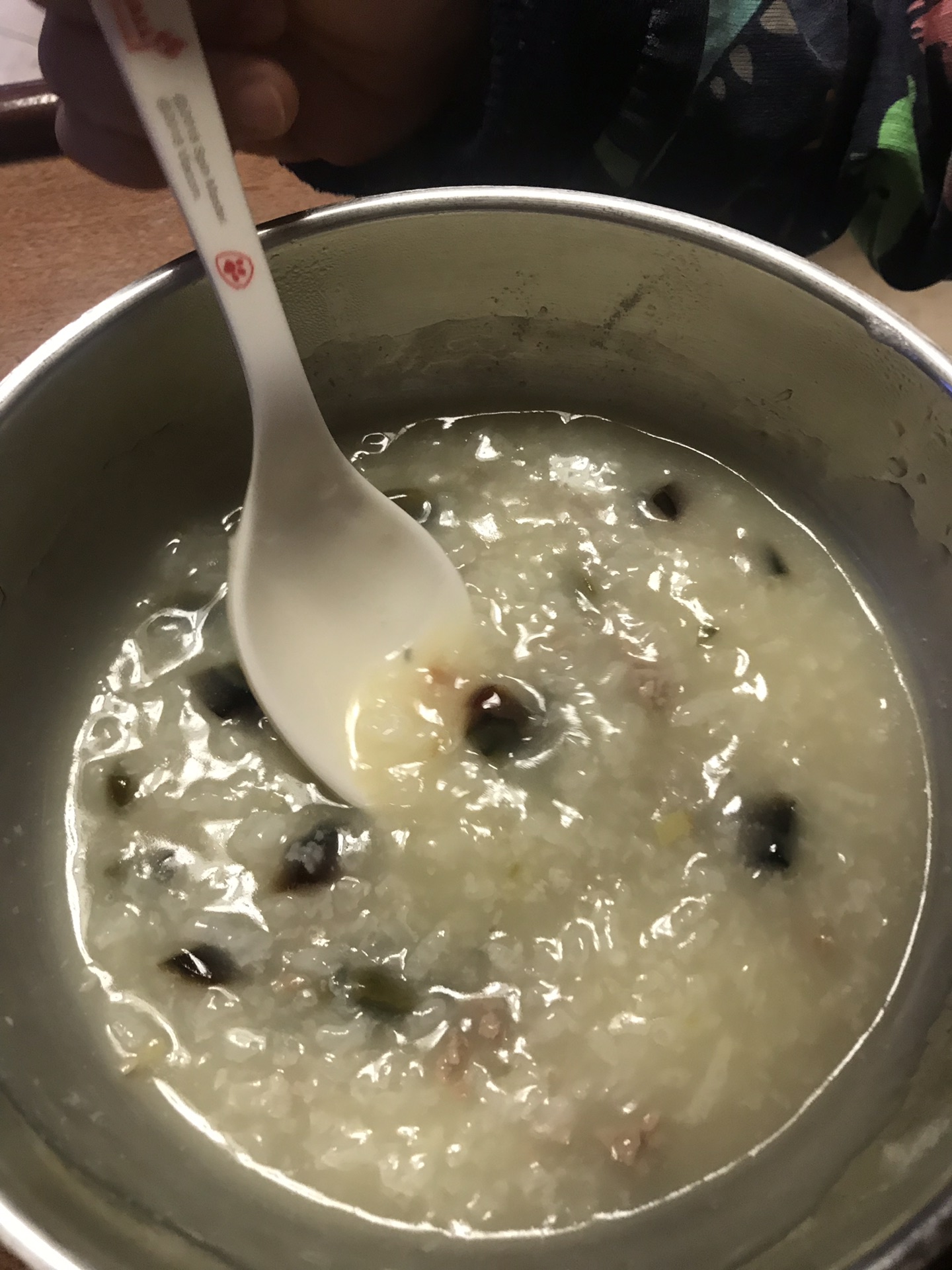 Congee with preserved egg and lean meat