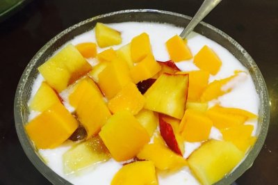 自制酸奶+水果
