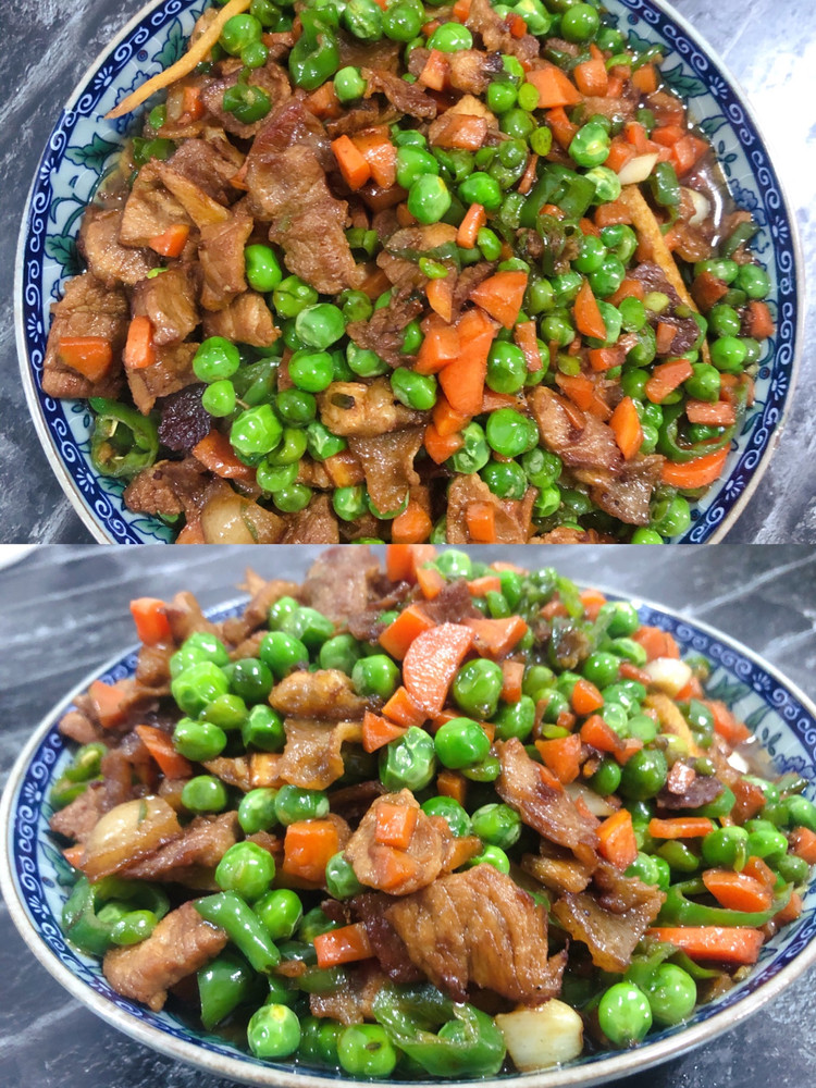 豌豆炒肉的做法