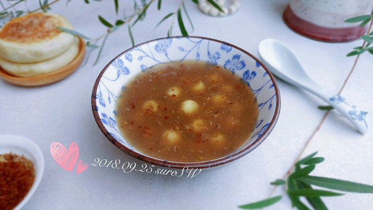 桂花莲子藕粉羹的做法