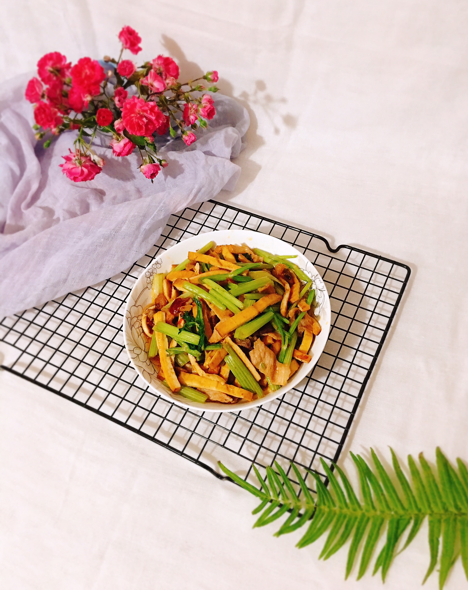 Stir fried dried celery