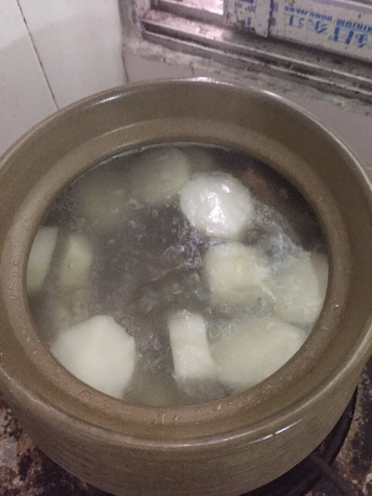蚝豉菜心猪骨汤的做法图解4