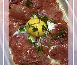 肉饼咸蛋蒸香肠 ——好吃方便的做法