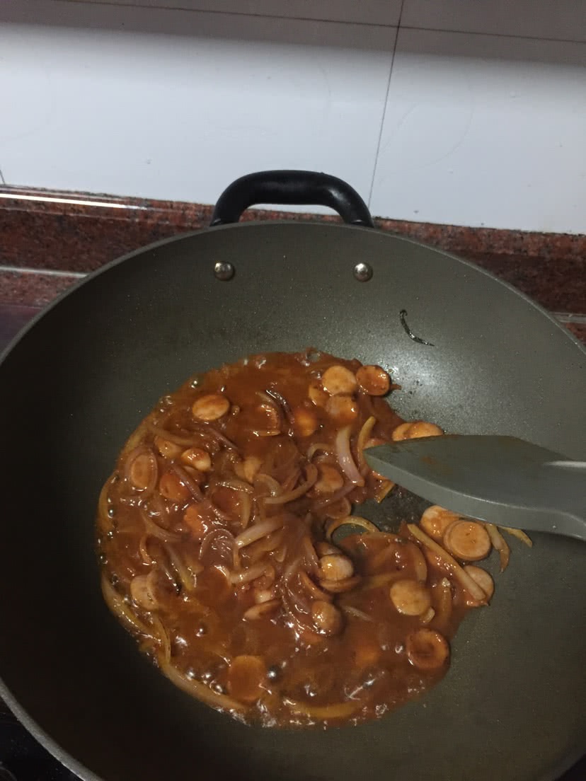 香肠意面的做法图解8