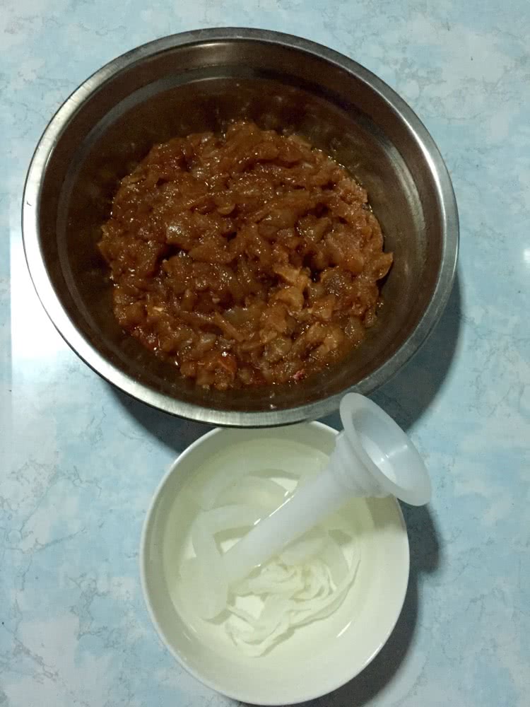自制奥尔良鸡肉脆皮肠的做法图解6