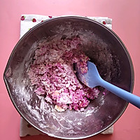 #尽享安心亲子食刻#火龙果麻薯花朵面包的做法图解3