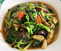 青菜炒香菇（简单）的做法