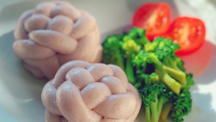 美食锅#紫薯绣球馒头
