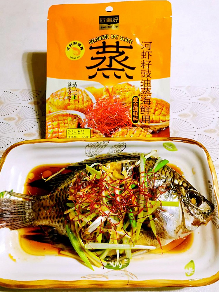 河虾籽豉油蒸罗非鱼的做法