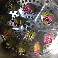 多彩玫瑰花馒头的做法图解16