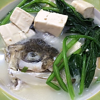 鱼头菠菜炖豆腐的做法图解8