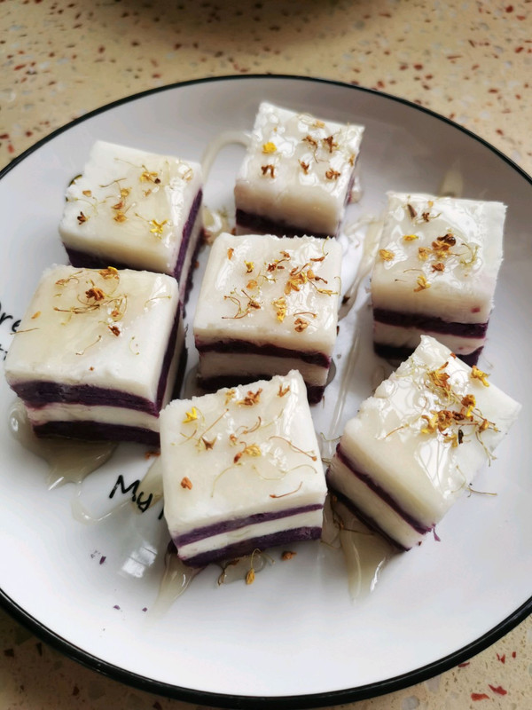 桂花蜂蜜紫薯山药糕