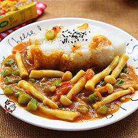 海鲜菇茄汁咖喱饭#好侍百梦多咖喱#的做法图解13