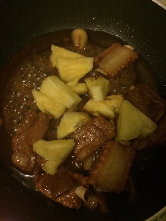 红烧菠萝排骨的做法图解12