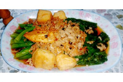豉汁肉末蒸菜心