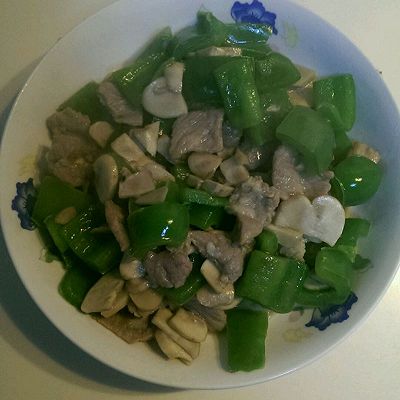 青椒蘑菇炒肉片