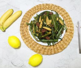【上班族必备菜】简单快手  腊肠小玉米生炒红菜苔（两种吃法）的做法