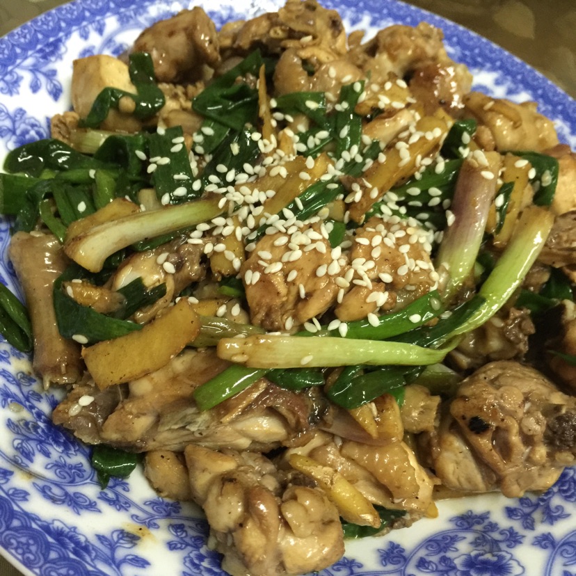 姜葱芝麻鸡的做法图解6