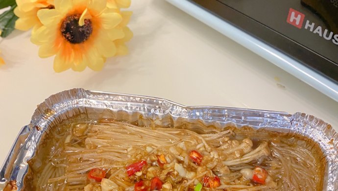 烤箱版锡纸金针菇蒜蓉粉丝