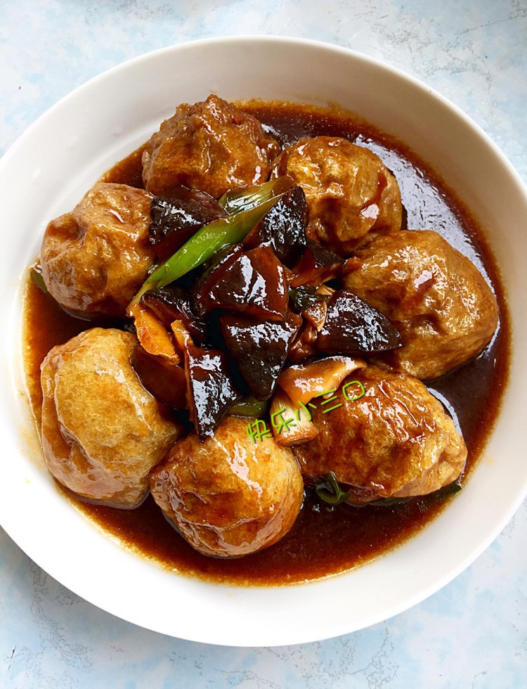 烧汁香菇面筋肉（家庭版）的做法