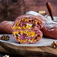 紫薯麻薯核桃肉松软欧包#美味烤箱菜，就等你来做！#的做法图解22