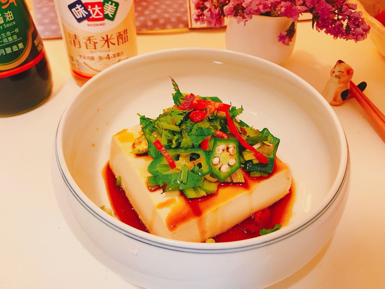 素食 02｜秋葵拌豆腐的做法