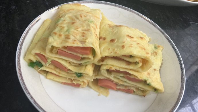 葱花火腿鸡蛋饼