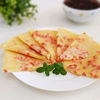 #换着花样吃早餐#奶香杂蔬火腿饼的做法图解8