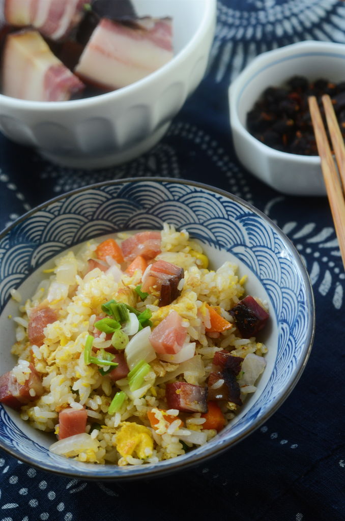 腊五花葱香炒饭