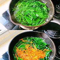 炝拌菠菜胡萝卜的做法图解1
