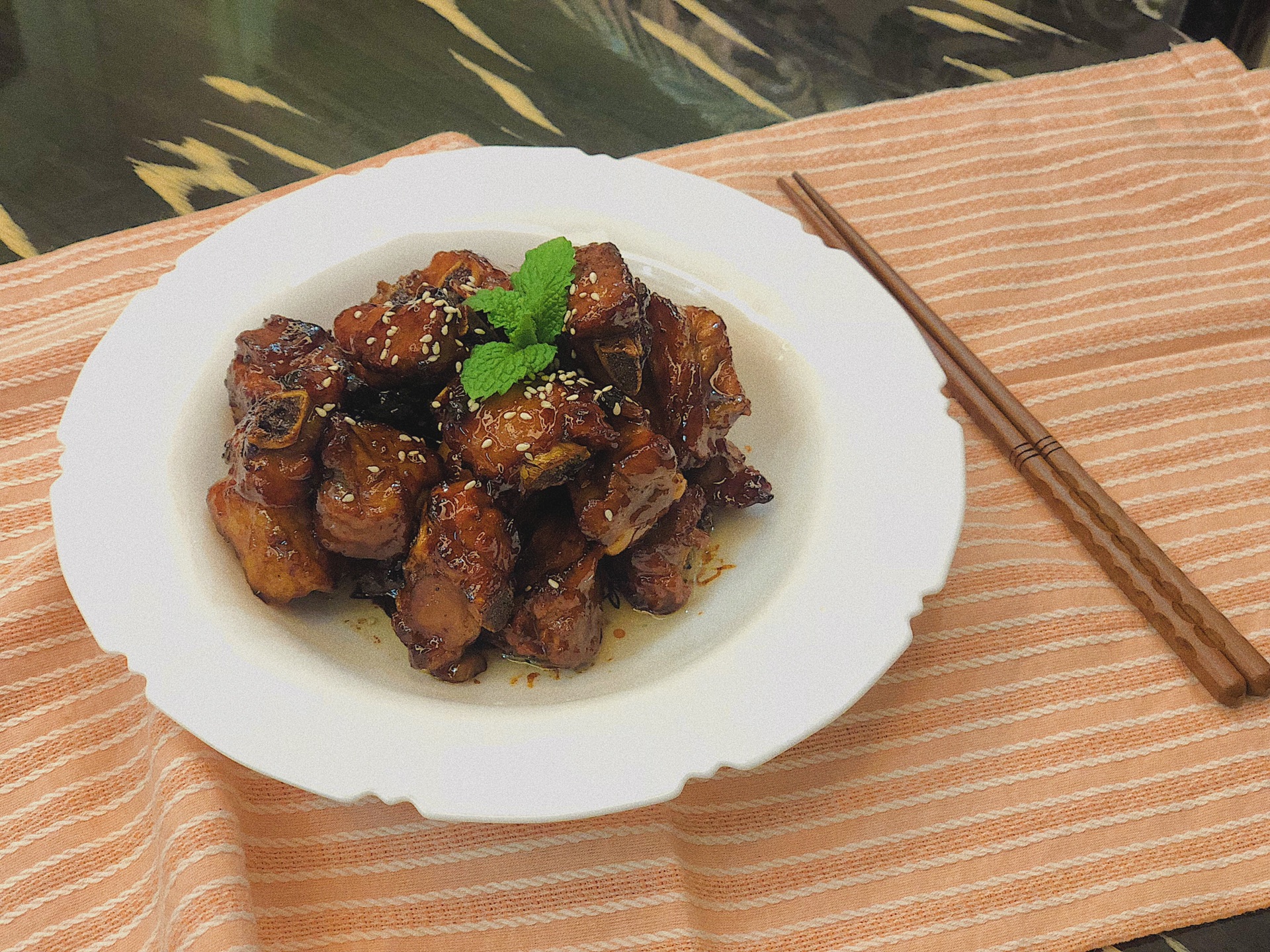 Braised spare ribs