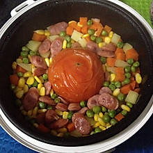 一个番茄电饭锅米饭