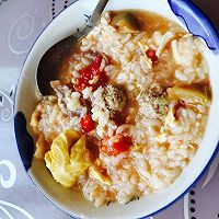 西红柿腊味丸子粥的做法图解8