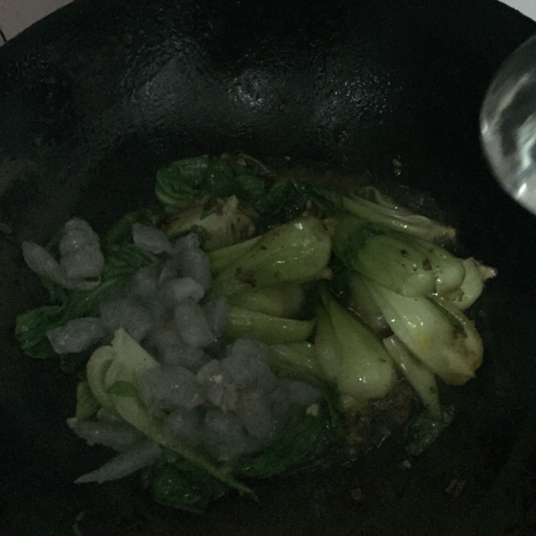 油菜扒虾仁的做法图解7
