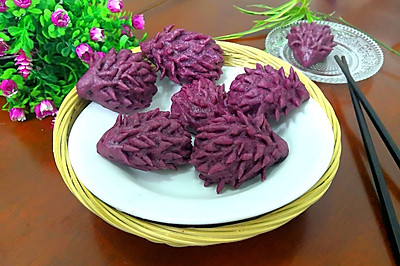 紫薯刺猬包
