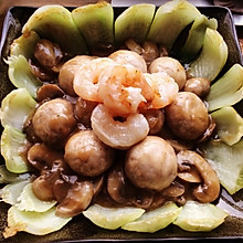 虾仁口蘑油菜
