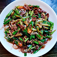 蒜苗榨菜炒羊肾
