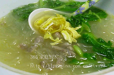 鸡毛菜肉丝汤