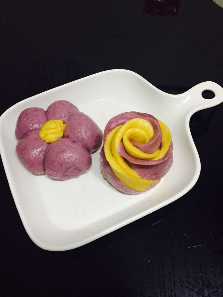 花式紫薯南瓜馒头的做法