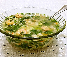 时蔬虾仁疙瘩汤的做法