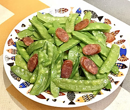 荷兰豆炒腊肠的做法