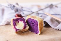 网红仙豆糕丨一个平底锅就能搞定的爆浆紫薯仙豆糕的做法
