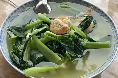 鲜虾油菜汤