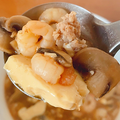 减脂期——虾仁豆腐蘑菇汤（低碳高蛋白）
