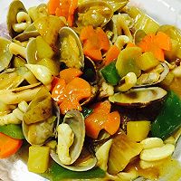 咖喱鱿鱼花蛤的做法图解4