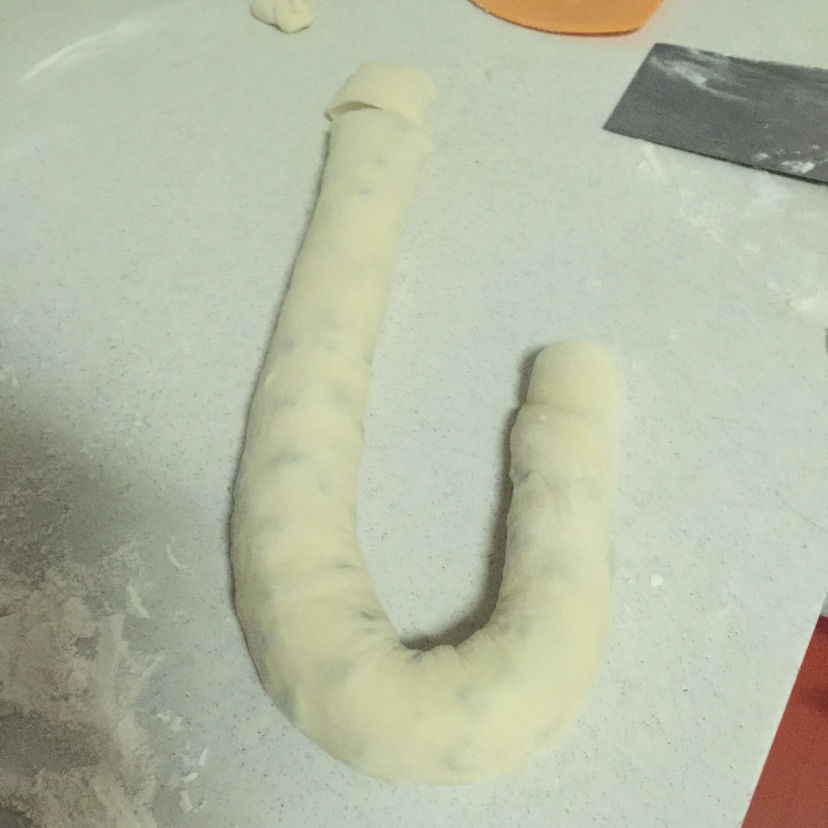 蜜豆刀切馒头---一次发酵的做法图解5